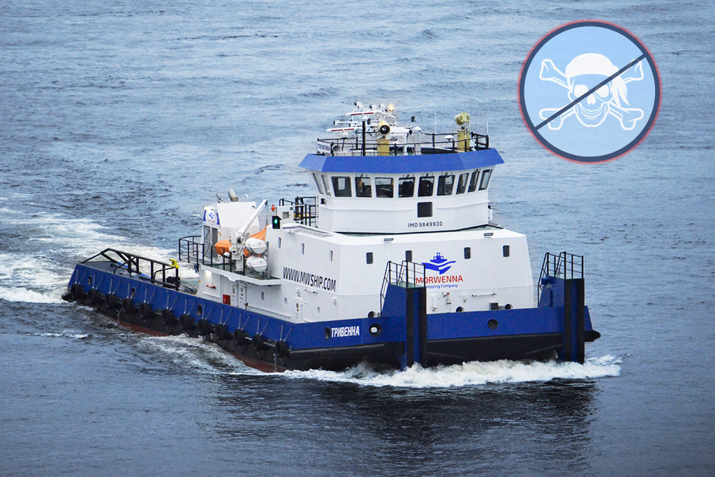 Наши специалисты разработали и установили противопиратскую защиту для транспортно-буксирного судна «Тривенна»